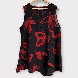 Transparente Asymmetrical Linen Tunic Top Lagenlook One Size